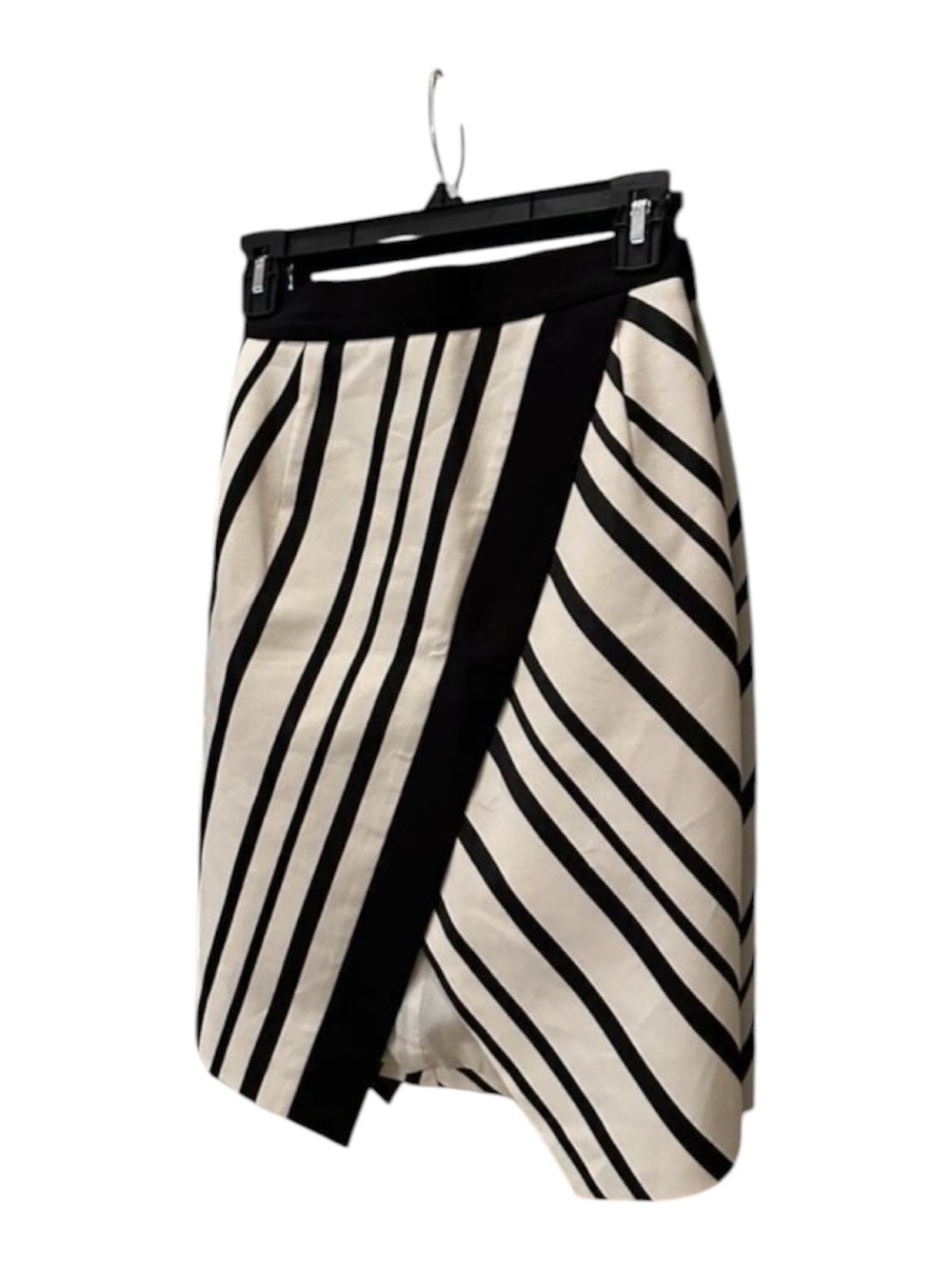 H&M Tulip Skirt Womens Black White Stripe Size 4